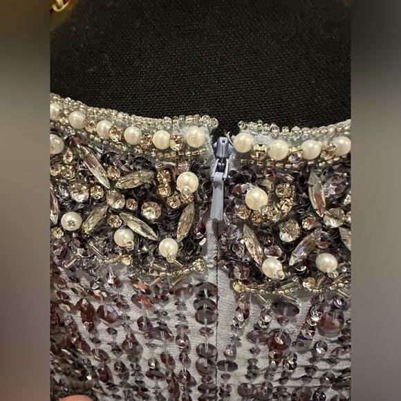 Mac Duggal 10739 - Sleeveless Linear Sequin Cocktail Dress - Picture 12 of 15